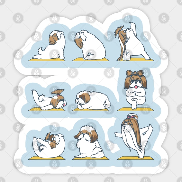 Shih Tzu Yoga Sticker by huebucket